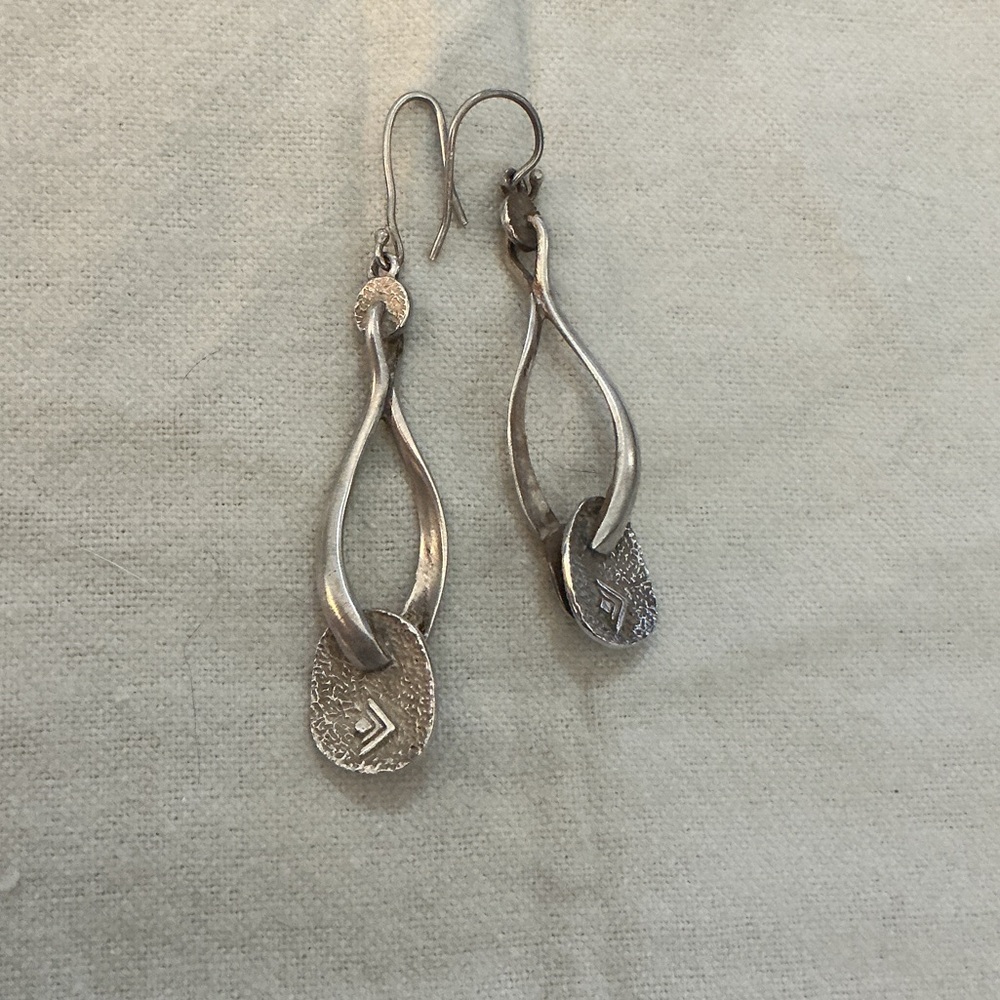 Sterling Silver Designer Silpada Twisted Drop Earrings